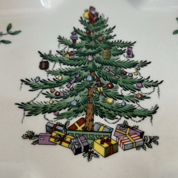 Spode Christmas Tree England star shape serving dish hors d’oeuvres plate cream - Picture 2 of 16